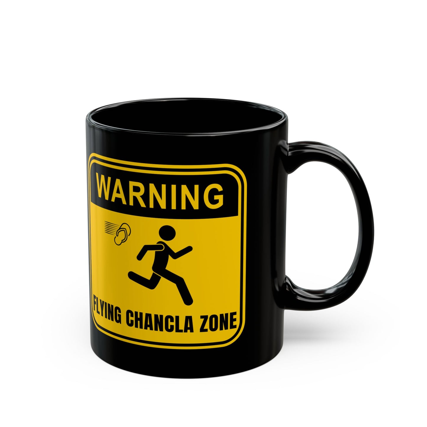 11oz - Mug - Flying Chancla Zone - Square (Black)