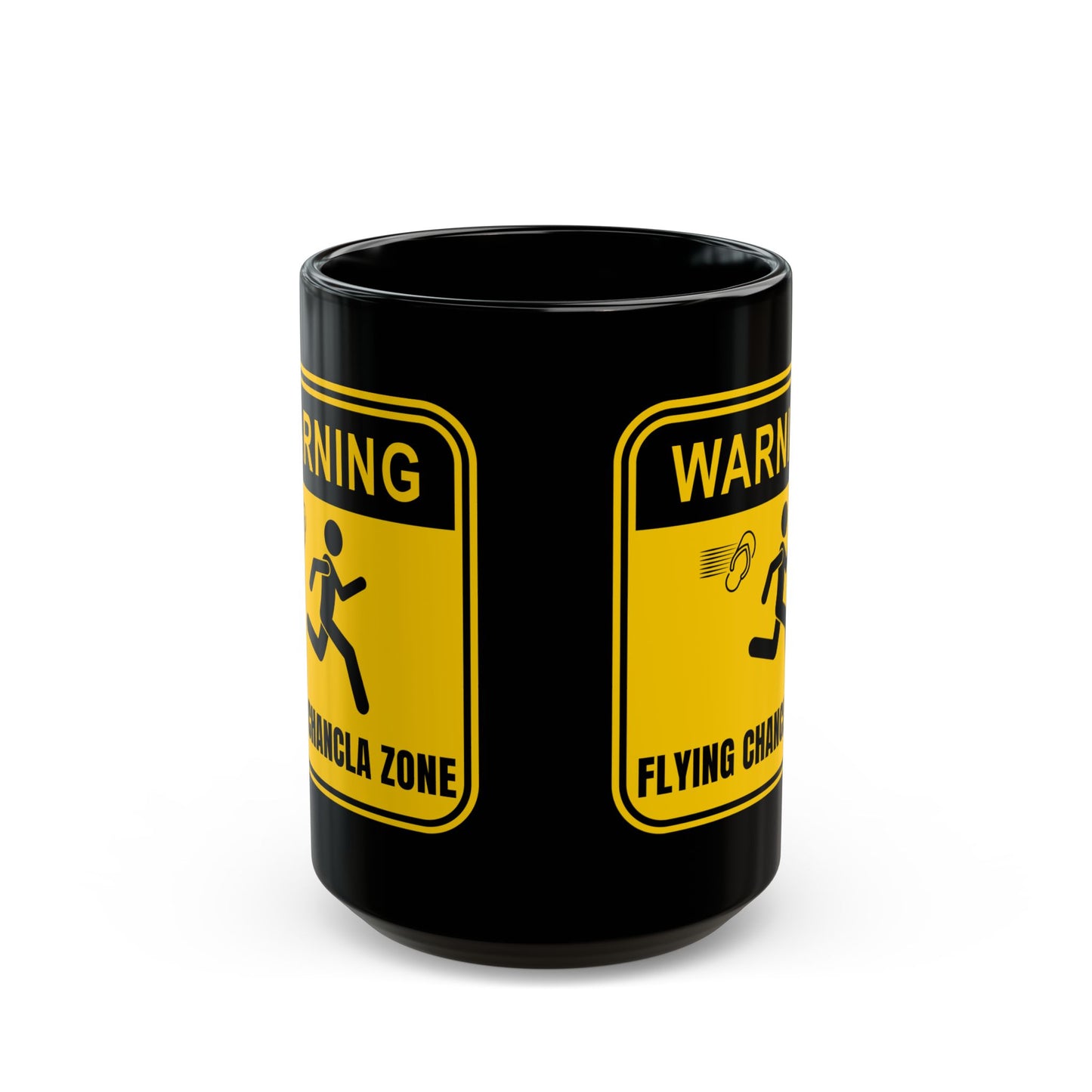 15oz - Mug - Flying Chancla Zone - Square (Black)