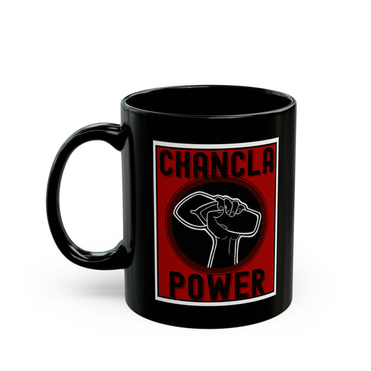 11oz - Mug - Chancla Power Mug - (Black/Red)