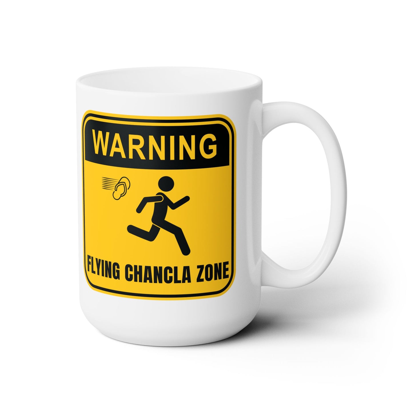 15oz - Mug - Flying Chancla Zone - Triangle (White)