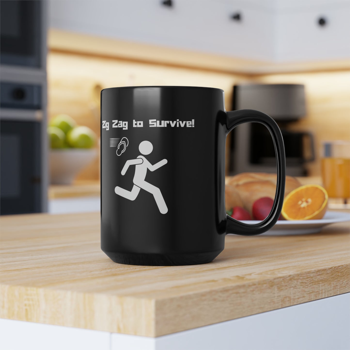 15oz - Mug - Zig Zag to Survive (Black)