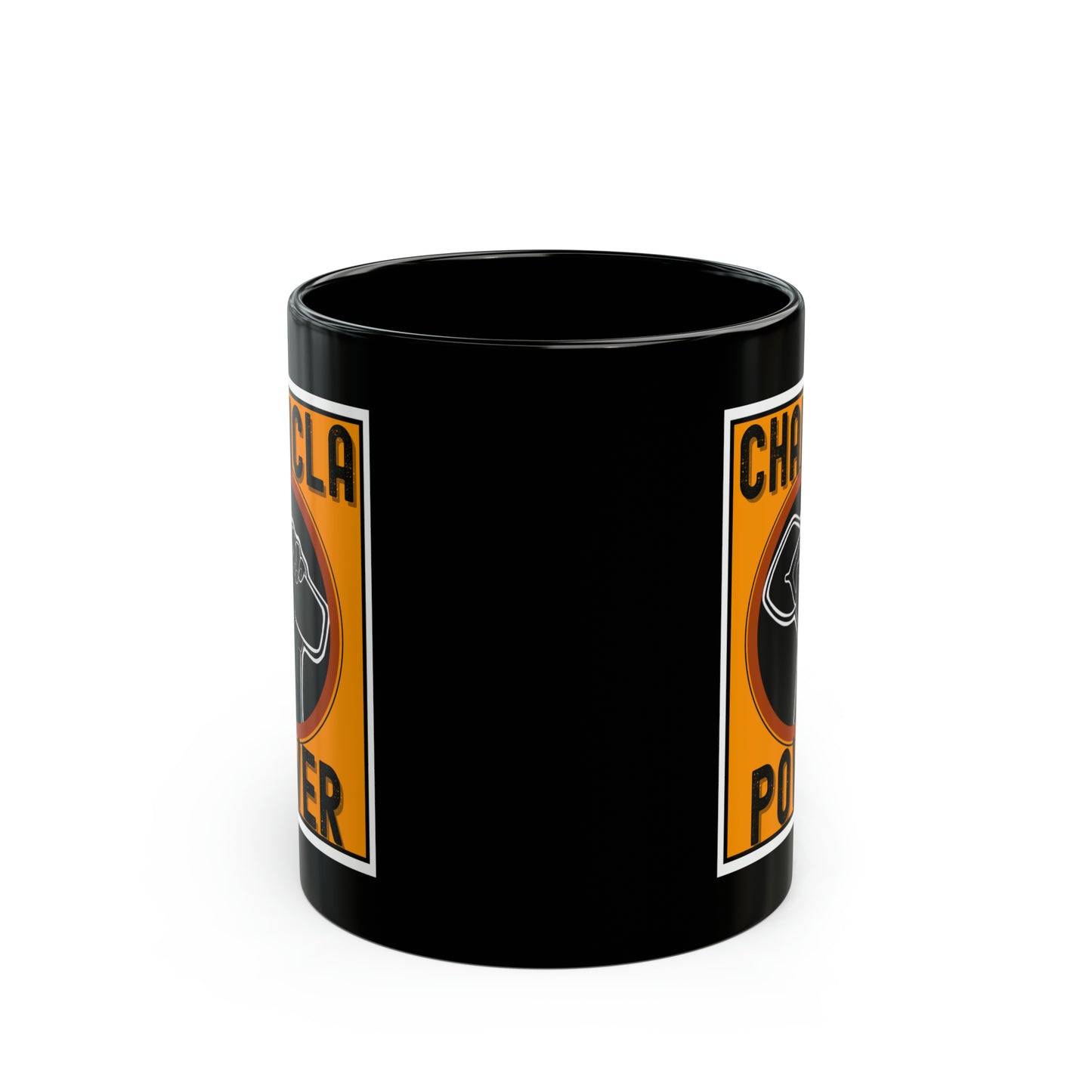 11oz - Mug - Chancla Power Mug - (Black/Orange)