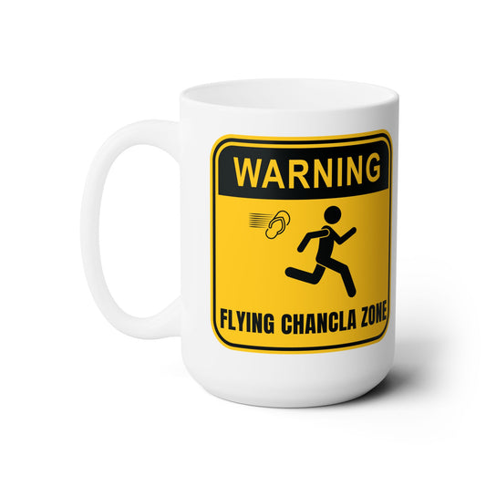 15oz - Mug - Flying Chancla Zone - Triangle (White)