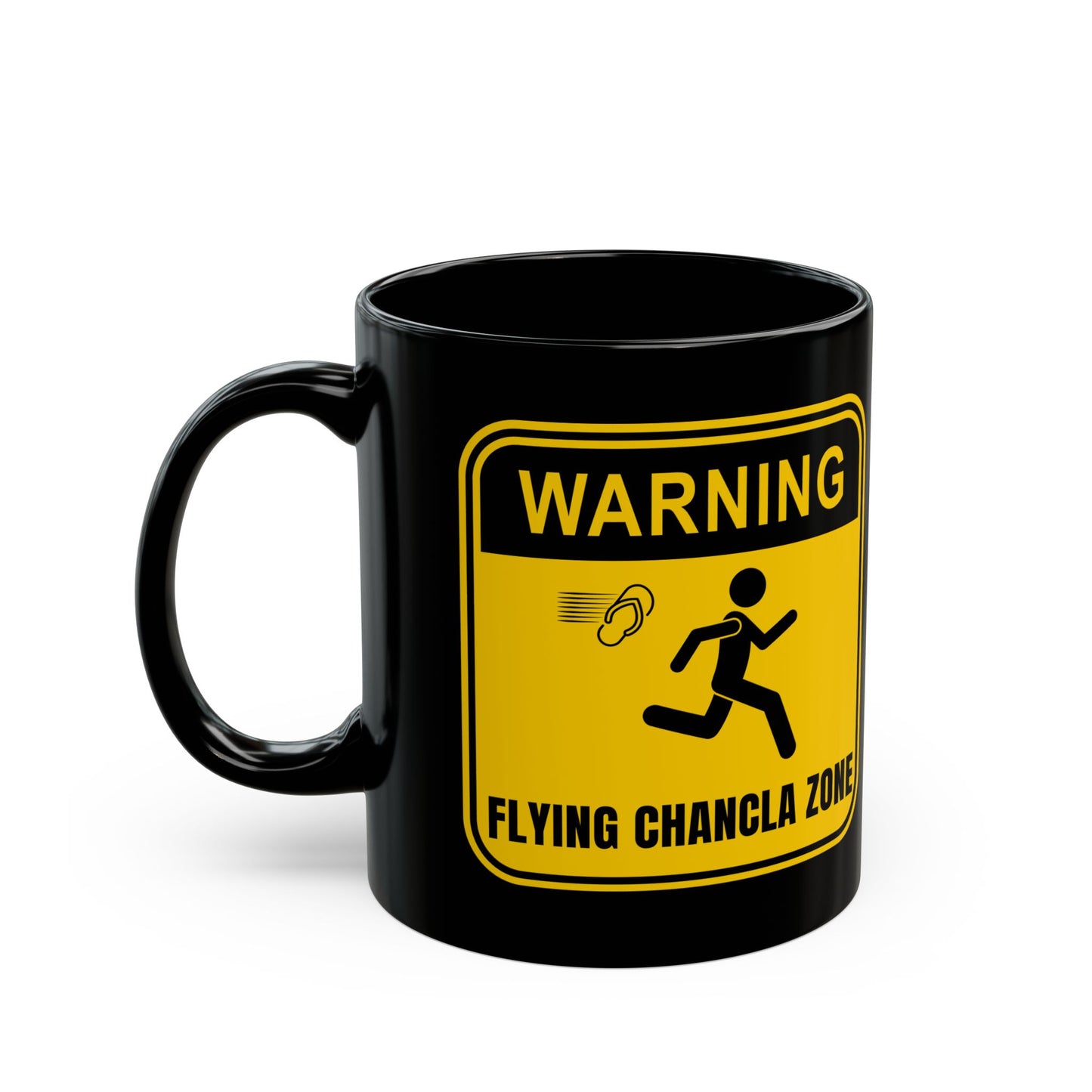 11oz - Mug - Flying Chancla Zone - Square (Black)