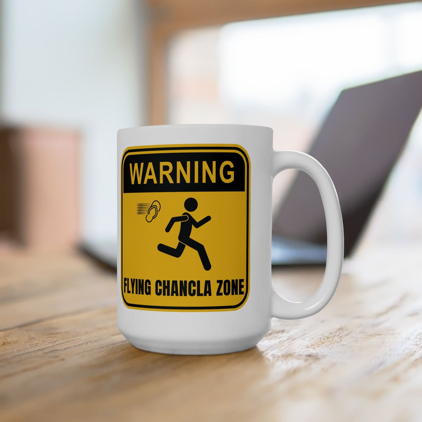 15oz - Mug - Flying Chancla Zone - Triangle (White)