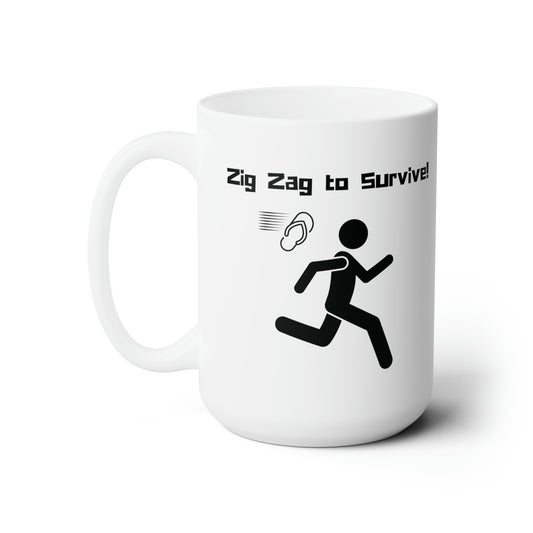 15oz - Mug - Zig Zag to Survive (White)