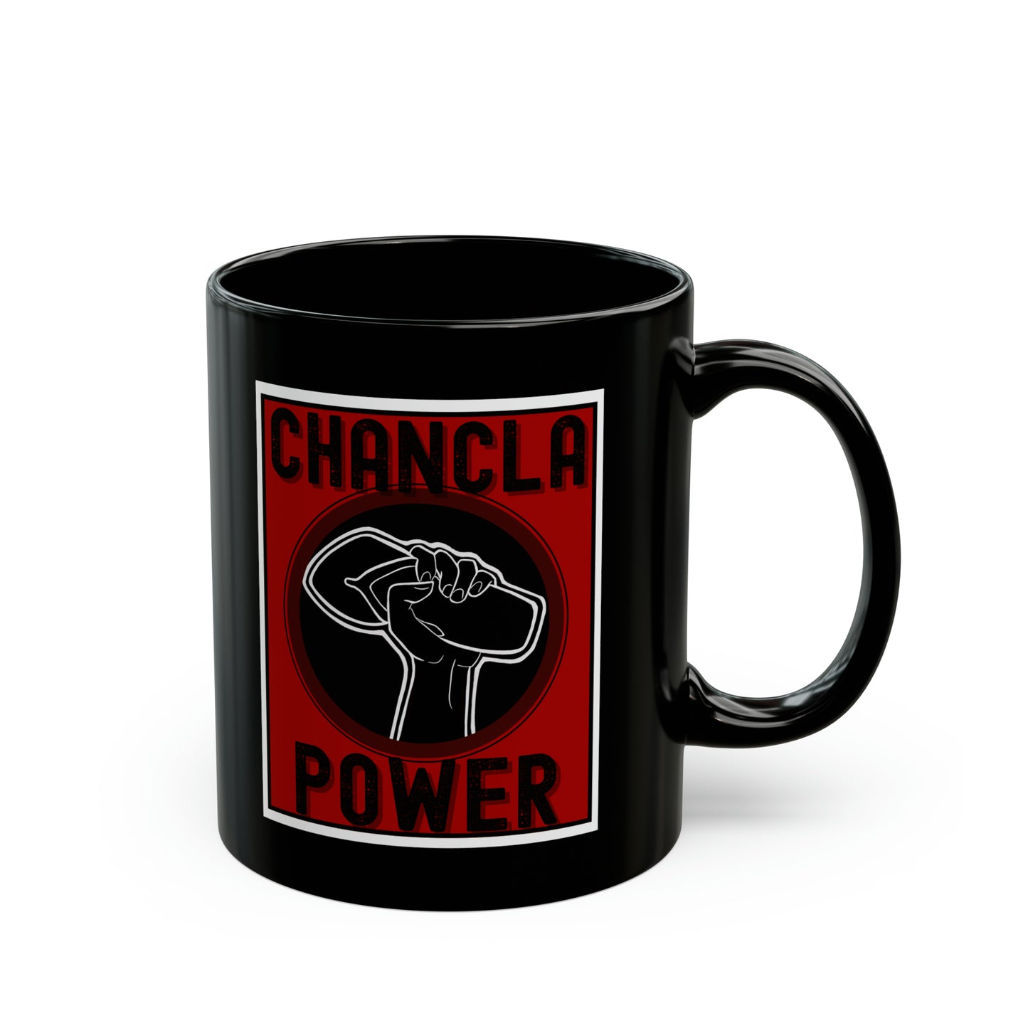 11oz - Mug - Chancla Power Mug - (Black/Red)