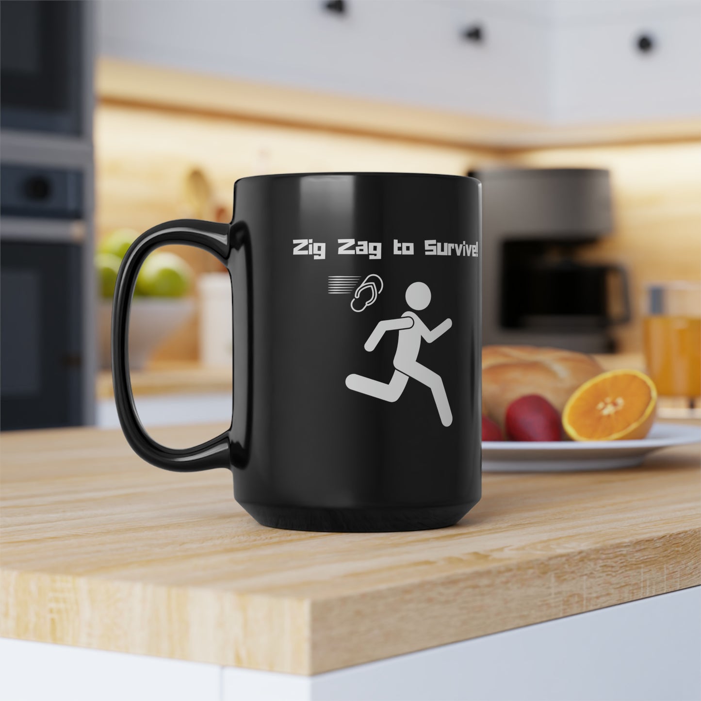 15oz - Mug - Zig Zag to Survive (Black)