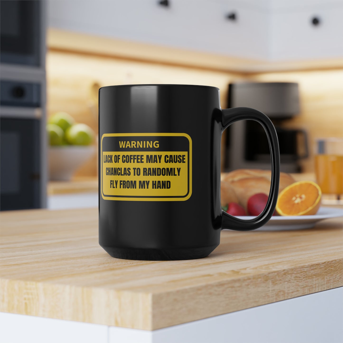 15oz - Lack of Cofee Chancla Warning (Black)