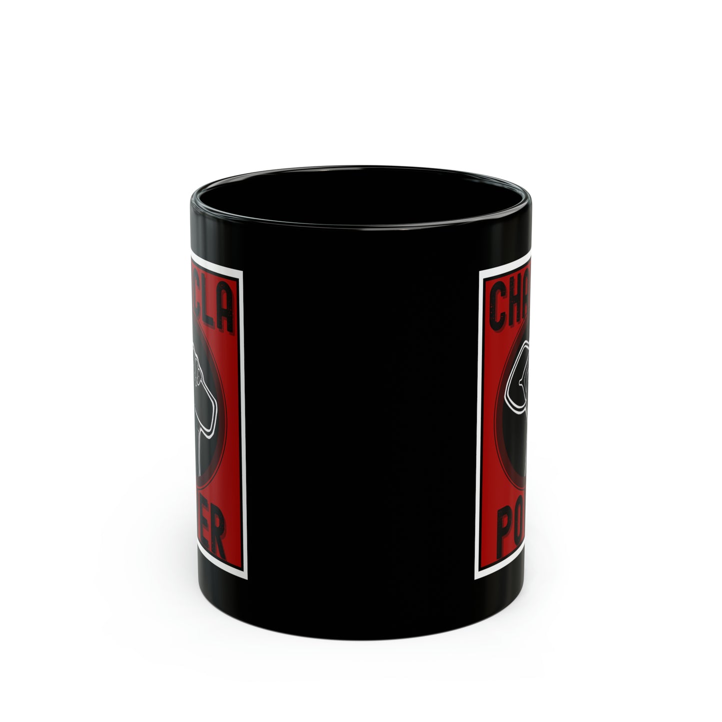 11oz - Mug - Chancla Power Mug - (Black/Red)