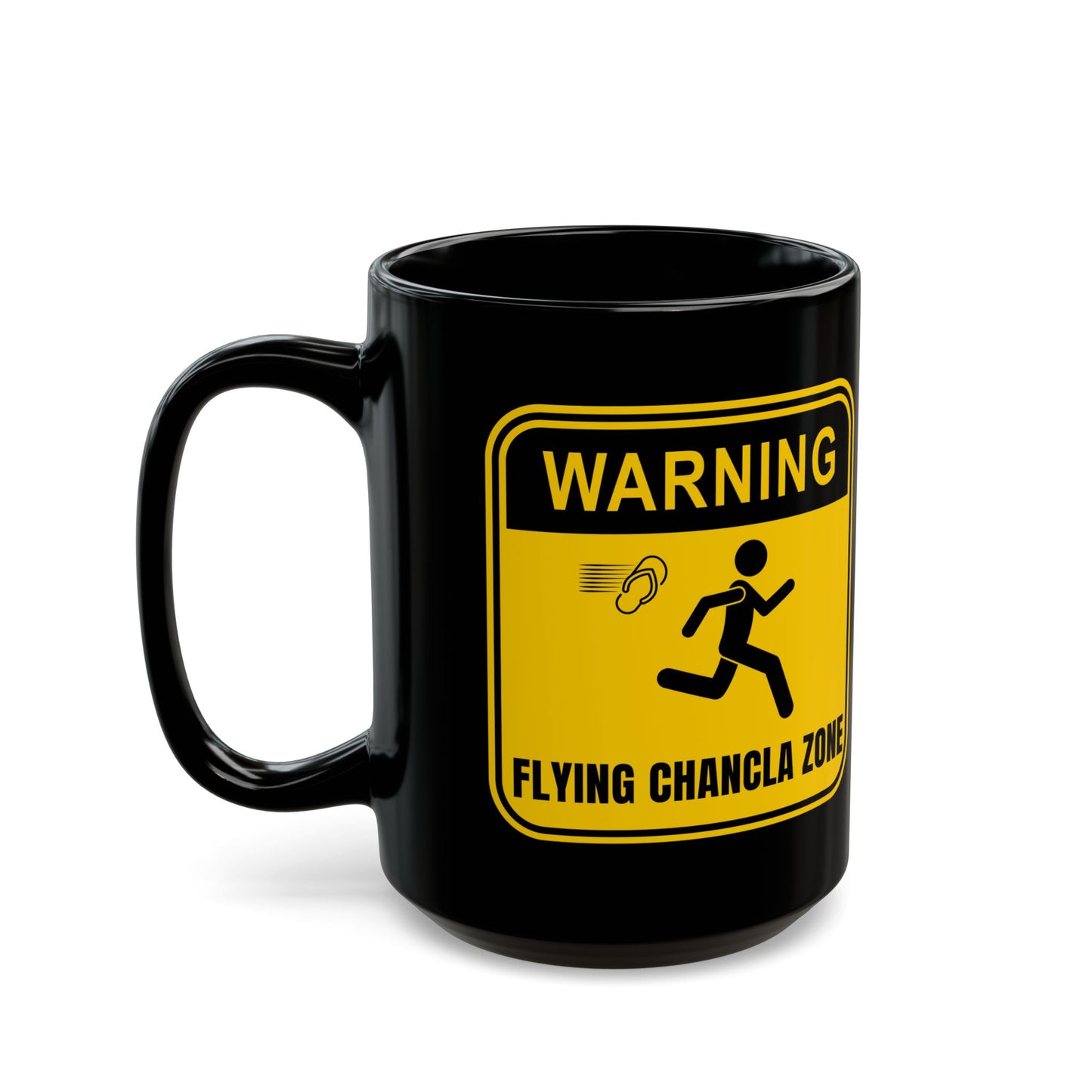 15oz - Mug - Flying Chancla Zone - Square (Black)